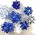 20 Assorted Stick & Peel Gift Bows (shades of Blue, Silver, White)