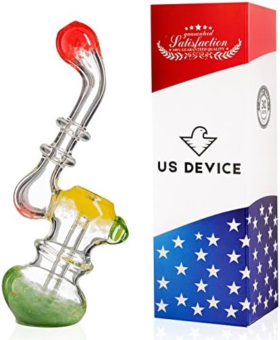Glass Bulbous Green Red Yellow