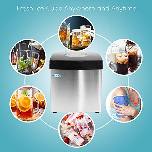 MaxiMatic MIM5802 Mr Freeze Portable Ice Maker, Stainless Steel on Galleon Philippines