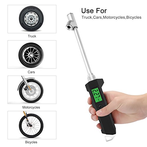 Geartronics Digital Tire Pressure Gauge Dual Head 200 PSI Heavy Duty Tire Gauge For Truck Car 4 Setting With Backlight LCD