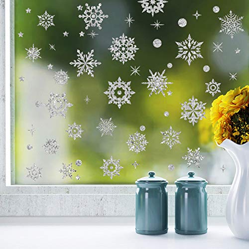 Pgojuni_Wallpaper pgojuni Merry Christmas Restaurant Mall Decoration Snow Glass Window Removable Stickers 1PC 30 x 45 cm (C)