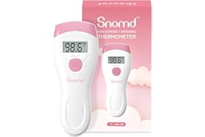 Snomd Non-Touch Forehead Thermometer, Digital 2-in-1 Infrared Thermometer for Adults, Kids, and Babies with Fever Alarm, Instant Reading, Medical-Grade Accuracy