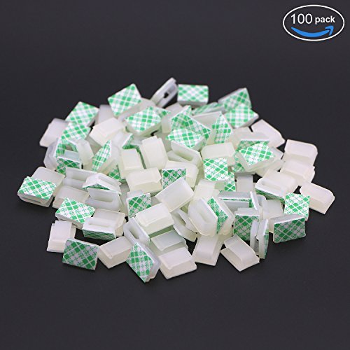 Pasow 100 PCS Self Adhesive Car Cable Tie Cable Clips Cable Drop Wire Holder Organizer 139.25.6 MM - White