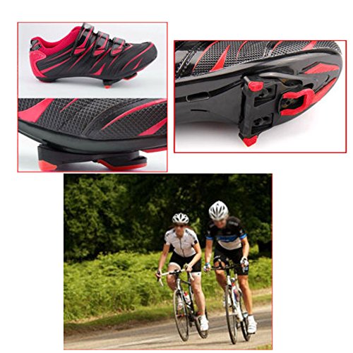 Beststar Bike Cleats - Self-locking Cycling Pedals Cleat - Indoor Cycling & Road Bike Bicycle Cleat Set, Compatible with Shimano&Look Shoes #81539 (Red) - Thumbnail 3