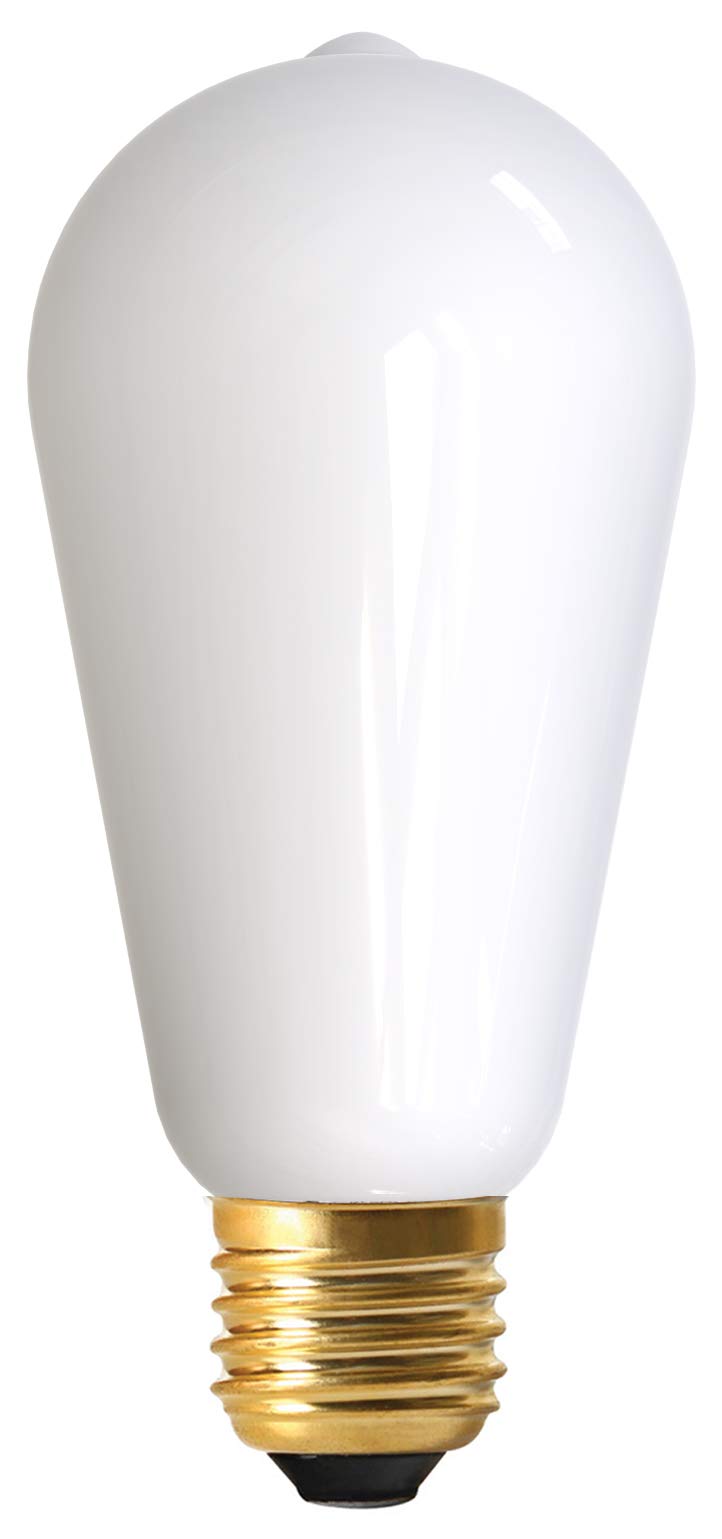 Girard Sudron 719011-LED 64mm Teardrop ST64 LED Filament Lightbulb Lamp, E27 (ES Edison Screw Cap), Milky, Warm White, 1250 Lumens, Dimmable, 10 W, Opal