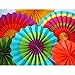OVEE LANDO 2 Set of 6 Vibrant Bright Colors Hanging Paper Fans Rosettes Party Decoration 8