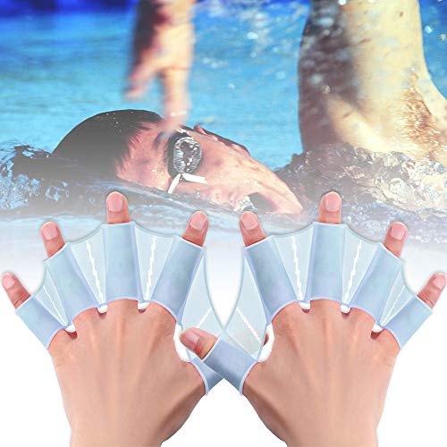 Webbed Swimming Gloves - Silicone Soft Eco-Friendly Hand Paddles for Swimming Surfing Diving Water Exercise-Increased Water Resistance for Mens/Womens/Kids(2 Pack) (Large for Men) - Thumbnail 6