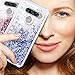 Caka Case Compatible for LG V40 ThinQ Case Glitter Case Liquid Luxury Fashion Bling Flowing Floating Sparkle Glitter Soft TPU Case Compatible for LG V40 ThinQ 2018 (Blue Purple)