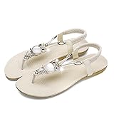 Best Product Best Service Women's Summer Bohemia Style Gem Owl Beaded Clip Toe Flat Sandals