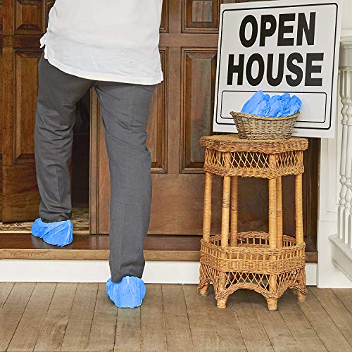 Shoe Covers Disposable,200 Packs (100 Pairs),Large Size Fits Most People,Shoe Cover Booties for Indoor and Outdoor, Hospital & Construction.Protect Your Home, Floors and Shoesï¼ˆBlueï¼‰ (blue)