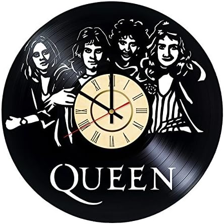 Fun Door Queen Music Band HANDMADE Vinyl Record Wall Clock – Perfect gifts for birthday wedding anniversary valentine’s mother’s father’s day - Gift ideas for men and women him and her