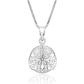 Honolulu Jewelry Company Sterling Silver Sand Dollar Beach Sea Star Necklace Pendant with 18" Box Chain