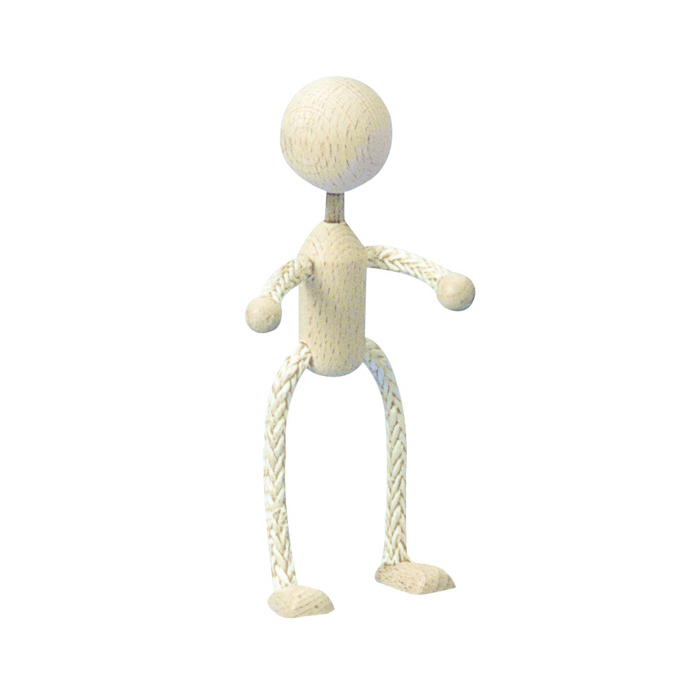 Rayher Wooden Doll for Craft, Flexible Wood Figures for Crafting, Bendable People Shape for DIY Crafts, natural wood, 14cm, 6129800