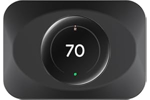 BAOKZZOM Nest Thermostat Wall Plate Cover Replacement Compatible with Google Nest Learning Thermostat (4th Gen), Practical Nest Learning Thermostat 4 Trim Kit, Snap fit Design (Black, 1 Pack)