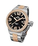 TW Steel CB135 Men's Canteen Bracelet Black Dial Two Tone Rose Gold Steel Automatic Watch