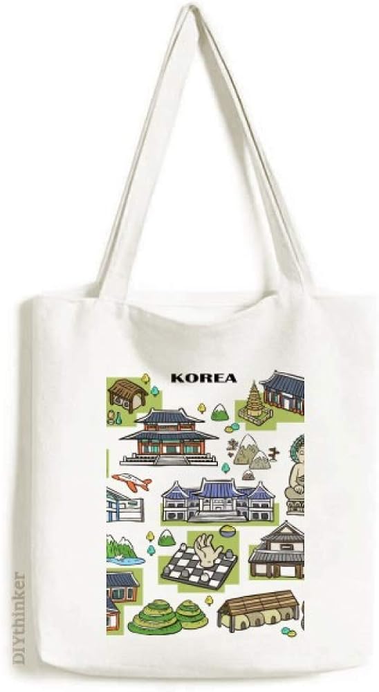 Famous Tourist Attractions in South Korea Tote Canvas Bag