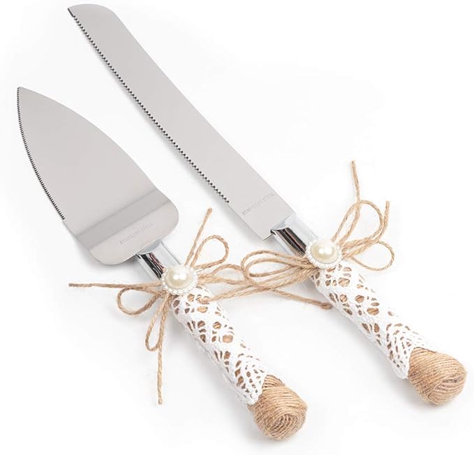 Rustic Wedding Cake Serving Set Wedding Cake Knife and