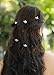 Missgrace 5PCS Bridal Women Handmade Crystal Hair Pins Clips Hair Styling (Silver)