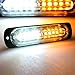 Primelux 4-Pack 4.4-Inch 10 LED Ultra Slim Strobe LED Light External Emergency Surface Mounting Lights (Amber/White)