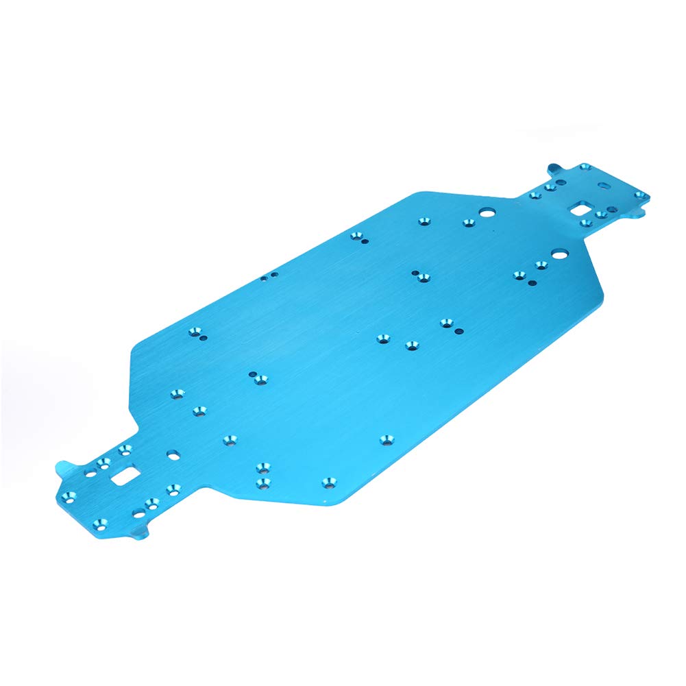 DAUERHAFT RC Car Metal Chassis, Aluminium Alloy Chassis for HSP 1/10 Scale RC Car 94107 94170 94118 94111 RC Truck,Remote Control Vehicle Upgrade Part(Blue)