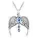Magical Jewelry Gift Co. Ravenclaw Crown Chain Pendant Necklace - Blue/Silver (0.9 oz)