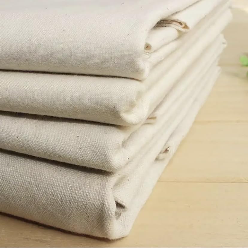 Calico Fabric 63 inch (160cm) Extra Wide Medium Weight, 100% Unbleached Natural Cotton, Premium Quality (2 Meter Calico) โ image 1