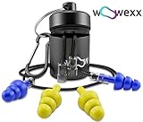 (2 Pairs) Noise Cancelling Ear Plugs With Cords + Carry Case - Super Safety High Fidelity Ear Plugs for Sleeping, Airplane Travel, Concerts, Shooting, Swimming, Industrial Sounds Blocking-28dB
