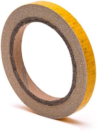 Reflective Tape Yellow 0.5"X10' Industrial Adhesive Self Adhesive Warning tape-Conspicuity Tape Solid Color Design hazard tape …
