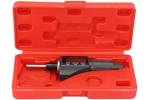 ZYNCUE 0.001mm Digital Micrometer Head for 0-25mm Measurement with Alloy Probe and Large-Diameter Ratchet, Black