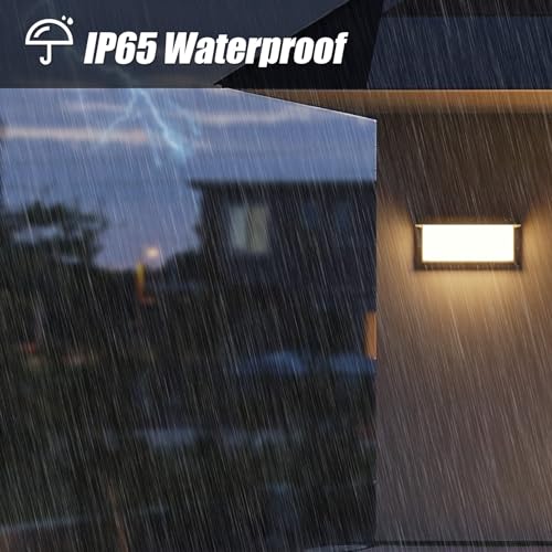 Klighten 24W LED Outdoor Wall Light, 3000K, IP65 Waterproof Wall Light, Modern Aluminum, Suitable for Indoor Outdoor, Deck, Patio and More. Black
