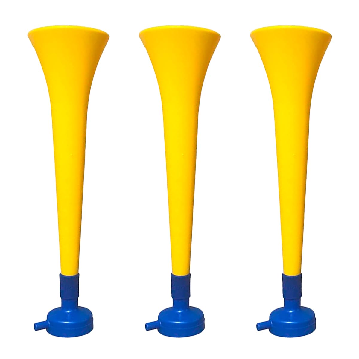 FUN FAN LINE - Pack 3 Resistant Plastic Vuvuzelas | Cheering Trumpets for Football, Sports Events and Parties | Extreme Noise Horn 120 DB | Party Favors for Fans (Sweden)
