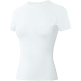 RIKUAOU Women's Compression Shirt Short Sleeve, Quick Dry Workout Tops Athletic T-Shirts Gym Yoga Running Sports Base Layer