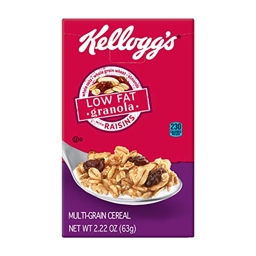 Kellogg's Low Fat Granola Cereal, With Raisins, 2.22oz (70 Count