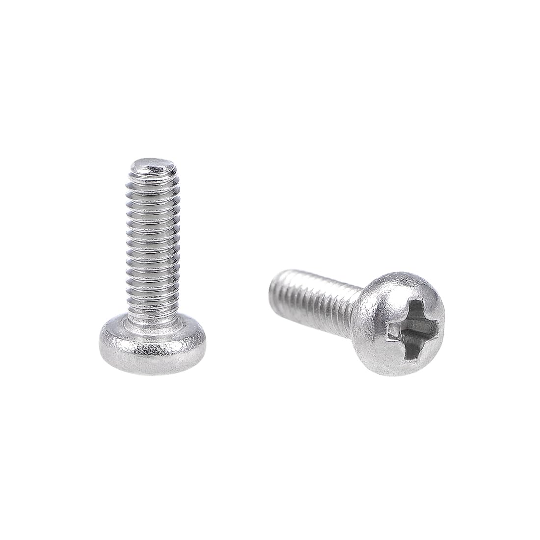 sourcing map M2.5x8mm Machine Screws Pan Phillips Cross Head Screw 304 Stainless Steel Fasteners Bolts 100Pcs