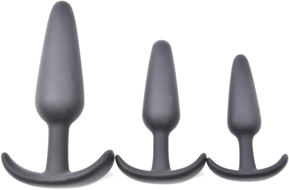 BeHorny Premium Grade Silicone Triple Butt Plug Set, Black - Image 4
