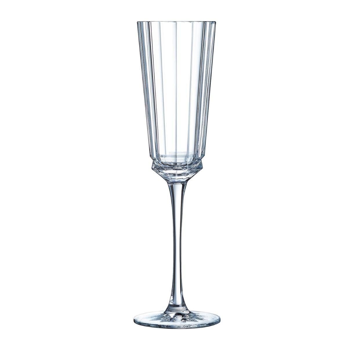 Cristal d'Arques - Macassar Collection - 6 Kwarx Champagne Flutes, 17cl - Brilliance and Complete Transparency - Haute Couture Art Deco Inspiration - Superior Strength - Lead