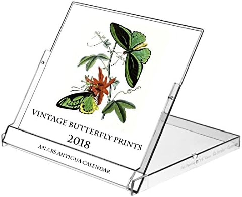 Ars Antigua 2018 Vintage Butterfly Prints • 16 month CD-style Desk Calendar (Nov. 1, 2017 - Feb. 28, 2019), Choose the image you want displayed for any month.