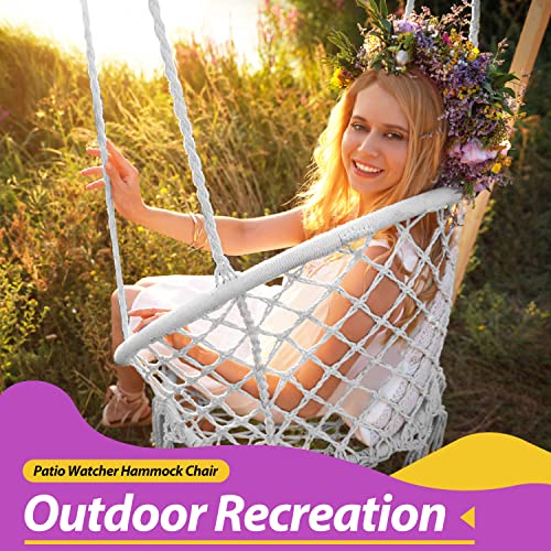 Patio Watcher Hanging Chair Hammock Swing Chair with Cushion and