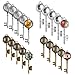 Accmor 20 Pcs Vintage Skeleton Keys Pendant Trays with 20 Pieces Glass Dome Tiles Cabochon, Pendant Bezel Blank for Crafting DIY Jewelry Making, Totally 40 Pieces