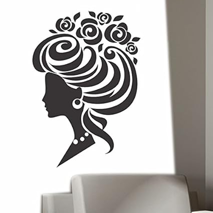 Decals Design Rose Bun Princess Wall Sticker (PVC Vinyl, 50 cm x 70 cm, Pink)