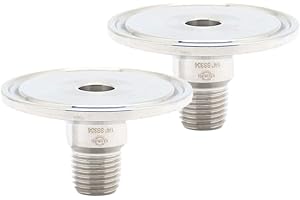 QiiMii 1.5" Tri Clamp Tri Clover Fittings to NPT 1/4" Male Thread Adaptor SS304 2 PACK