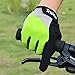 Trideer Padded Full Finger Cycling Gloves, Touch-Screen Mountain Road Gloves Anti-Slip, Bicycle Racing Gloves Biking Gloves (Full Finger Green, S (Fits 6.3-7.0 inches))
