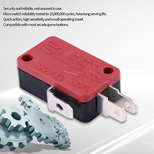 3 Pins Push Button Micro Switch Replacement for Arcade Game,10Pcs Red