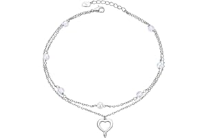 LADYTREE S925 Sterling Silver Foot Charm Jewelry Adjustable Anklet Large Link Bracelet Gift for Women Girls 9+1 inches