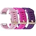 UMAXGET For Fitbit Charge 2 Bands Accessories, Sport Silicone Replacement Wristband with Rose Gold Buckle for Women Men Small Large Pack 4