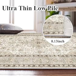 Round Rug 4Ft Washable for Bedroom: 4X4 Area Rugs
