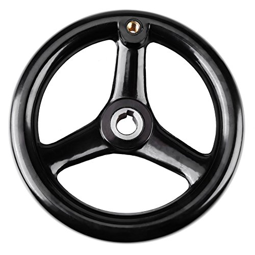 MLMLH Lathe Hand Wheel - 1pc Black 3-Spoke Plastic Hand Wheel with Revolving Handle for Milling Machine