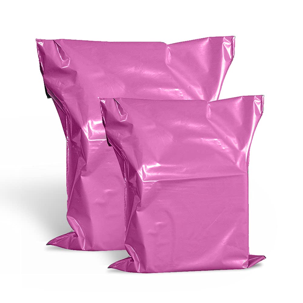 AKAR Mixed Extra Strong Polymailers Self Seal Parcel Bags Packing Small to Large Mailing Postage Packaging Assorted Mailers (Pink, 10x14" & 12x16" - 25 Each)