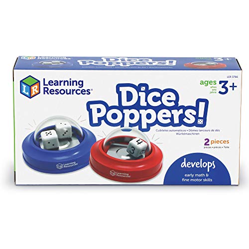 Learning Resources Dice Poppers - 2 Pieces, Ages 3+ Board Game Accessory, Dice Game, Dice Popper for Trivia Nights, Math Games for Kids