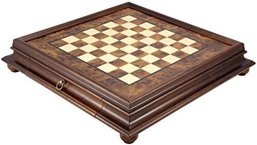 20.6 Inch Briarwood and Elm Chess Cabinet with Drawer